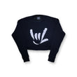 Load image into Gallery viewer, WOMEN ILY SIGN CROPPED CREW PULLOVER