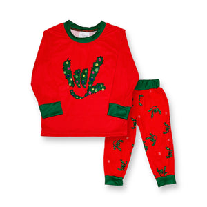 KIDS ILY SIGN CHRISTMAS MATCHING FAMILY PAJAMAS