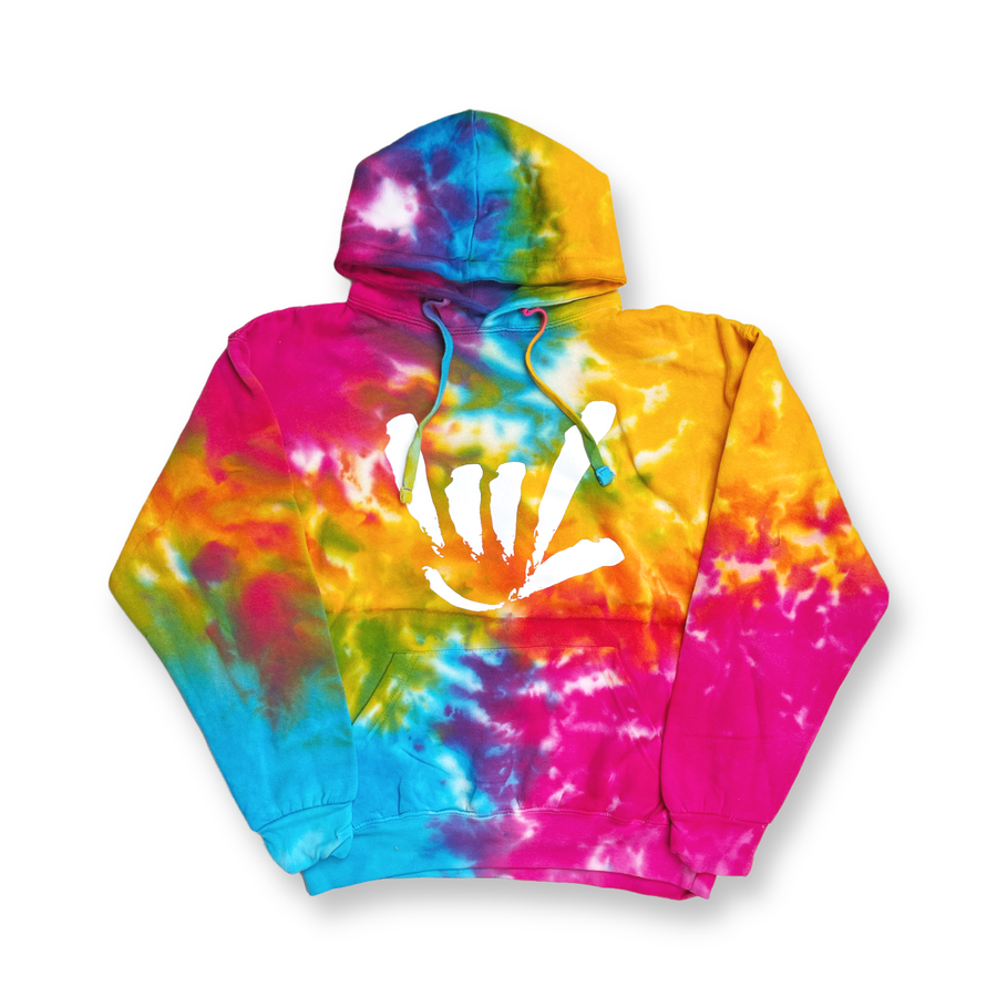 UNISEX HOODED: TIE DYE ILY SIGN