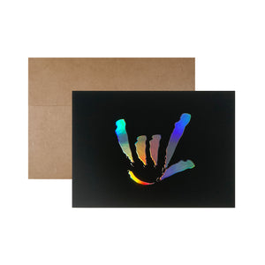 holographic greeting cards HALOGRAPHIC ILY SIGN POSTCARD – ByMara